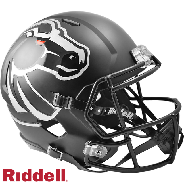 博伊西州立大学野马队头盔 Riddell 复制品 全尺寸 Speed Style 哑光黑色