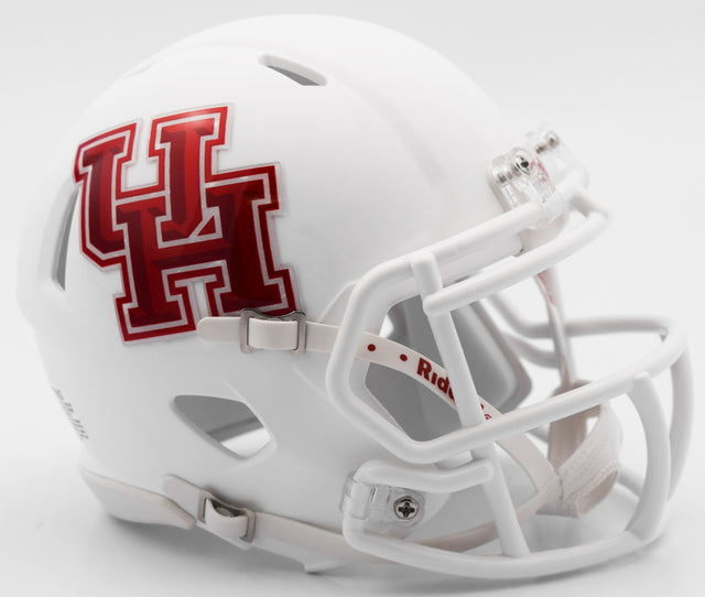 Réplica de casco de los Houston Cougars de Riddell, tamaño completo, estilo Speed, blanco mate