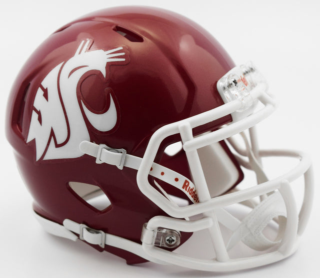 Réplica de casco Mini Speed ​​Style Crimson de los Washington State Cougars de Riddell