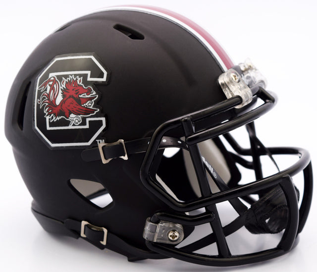 Casco de los South Carolina Gamecocks, réplica en miniatura de Riddell, estilo Speed, negro mate