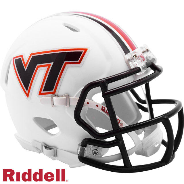 弗吉尼亚理工大学 Hokies 头盔 Riddell 复制品迷你 Speed Style 哑光白色