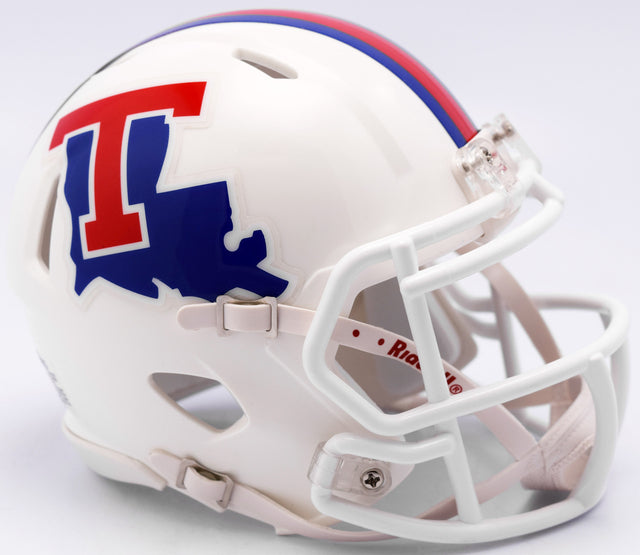 Réplica de casco Louisiana Tech Bulldogs Riddell Mini Speed ​​Style blanco