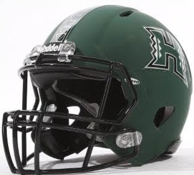 Réplica de casco Hawaii Warriors de Riddell en estilo mini Speed, diseño verde mate