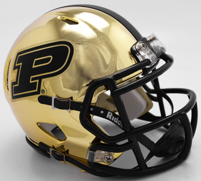 Casco Purdue Boilermakers réplica Riddell Mini Speed ​​Style cromado alternativo