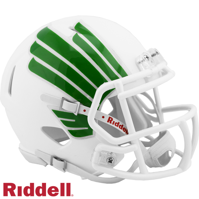 北德克萨斯州 Mean Green 头盔 Riddell 复制品迷你 Speed Style 哑光白