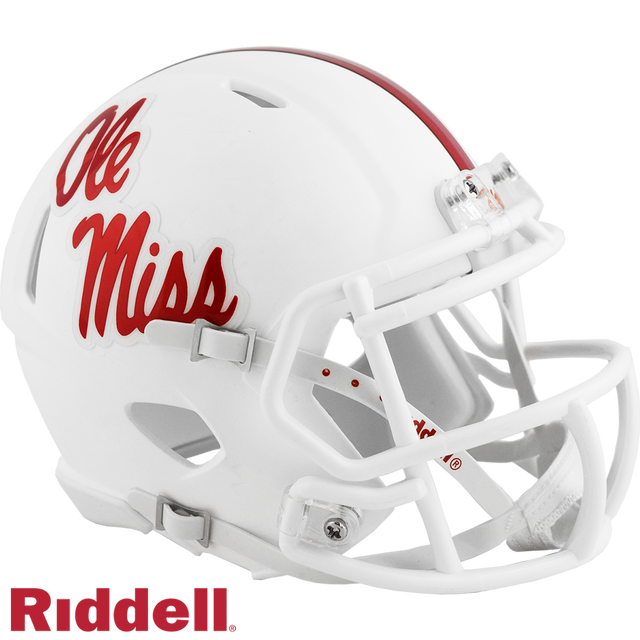 Réplica de casco Mississippi Rebels Riddell Mini Speed ​​Style blanco