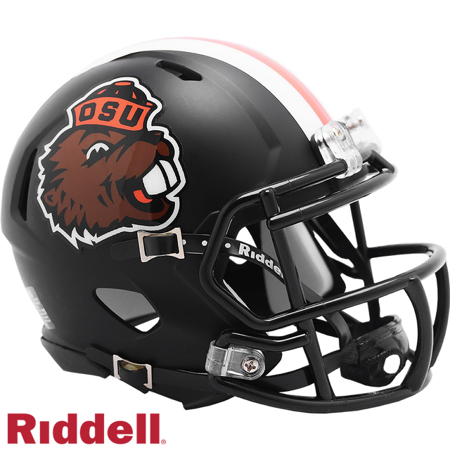 Casco Oregon State Beavers Riddell Replica Mini Speed ​​Style Satin Black