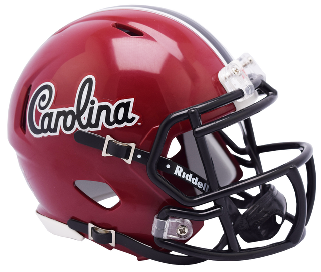 Réplica de casco de los South Carolina Gamecocks de Riddell, estilo mini Speed, diseño con escritura