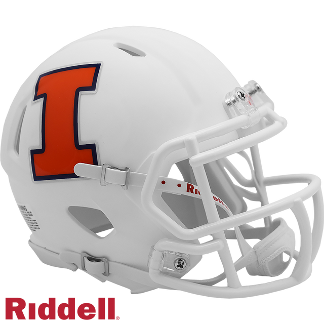 Réplica de casco Illinois Fighting Illini de Riddell, estilo mini Speed, color blanco