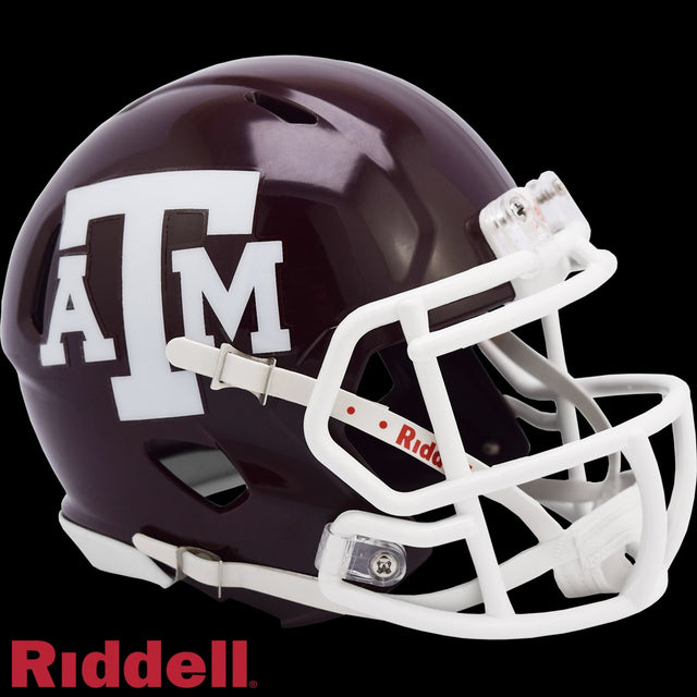 德州农工大学 Aggies 头盔 Riddell 复制品 迷你 Speed Style 栗色