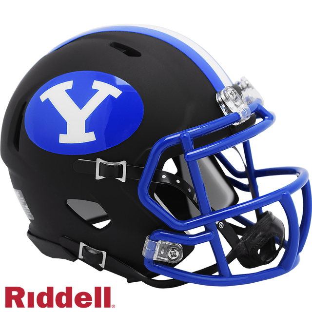 BYU Cougars 头盔 Riddell 复制品迷你 Speed Style 哑光黑色 2020