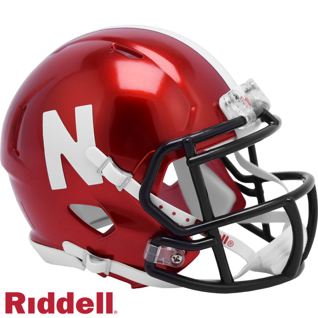 Réplica de casco de los Nebraska Cornhuskers de Riddell Mini Speed ​​Style FLASH Alternativo