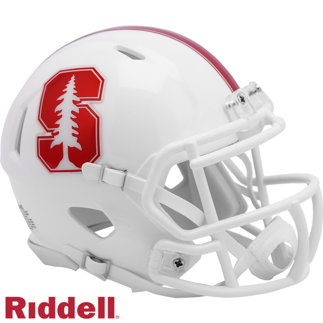 Casco Stanford Cardinal Riddell Replica Mini Speed ​​Style Blanco