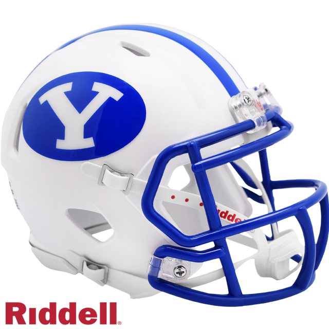 BYU Cougars 头盔 Riddell 复制品迷你 Speed Style 白色