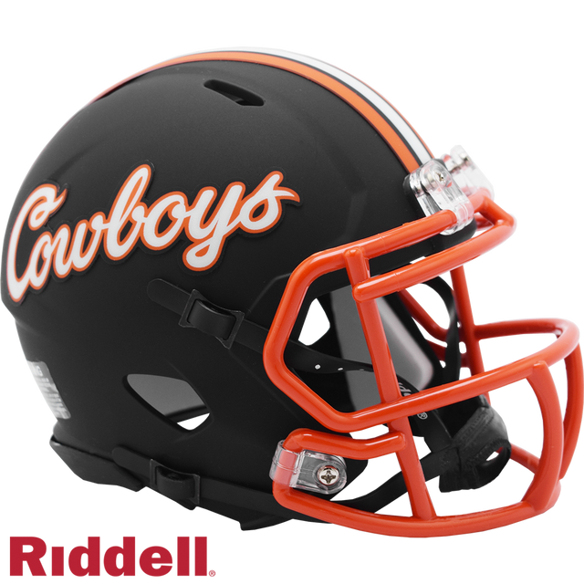 Réplica de casco de los Oklahoma State Cowboys de Riddell, estilo mini Speed, con inscripción Cowboys