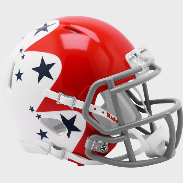 Réplica del casco Air Force Falcons de Riddell en estilo mini Speed, diseño en rojo, blanco y azul