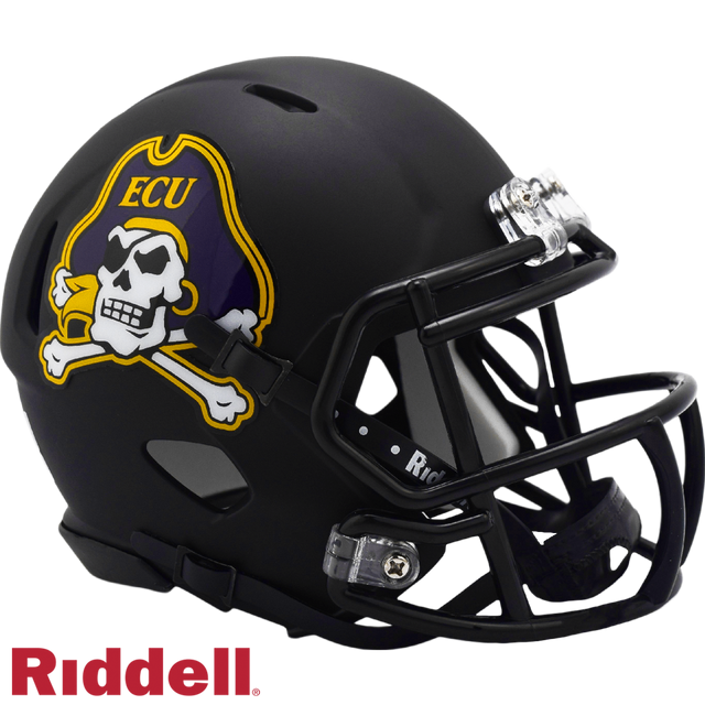 Casco East Carolina Pirates Riddell Replica Mini Speed ​​Style negro mate