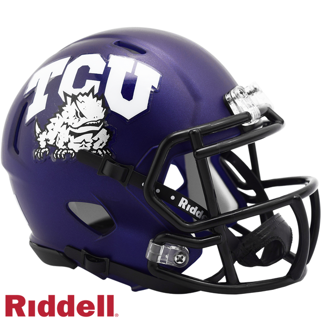 TCU 角蛙头盔 Riddell 复制品 迷你速度款 缎面紫色