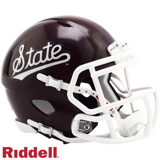 Réplica de casco de los Mississippi State Bulldogs de Riddell, estilo mini Speed, con inscripción