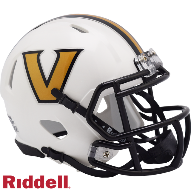 Casco Vanderbilt Commodores Riddell Replica Mini Speed ​​Style Blanco