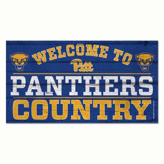 Pittsburgh Panthers Wood Sign 13"x24" 1/4" thick