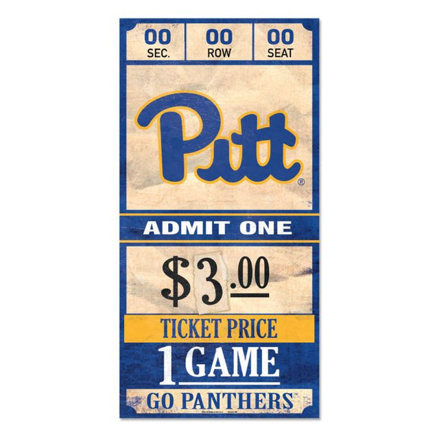 Pittsburgh Panthers Wood Sign 6x12 3/8" thick