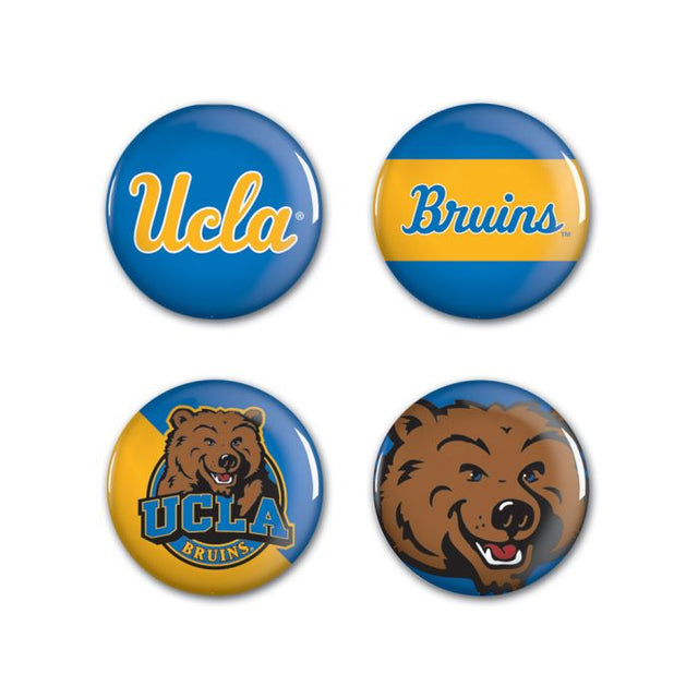 Paquete de 4 botones de los Bruins de UCLA, 1 1/4" de diámetro