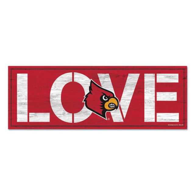 Louisville Cardinals Wood Sign 8"x23" 1/4" thick