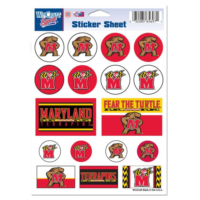 Maryland Terrapins Vinyl Sticker Sheet 5" x 7"