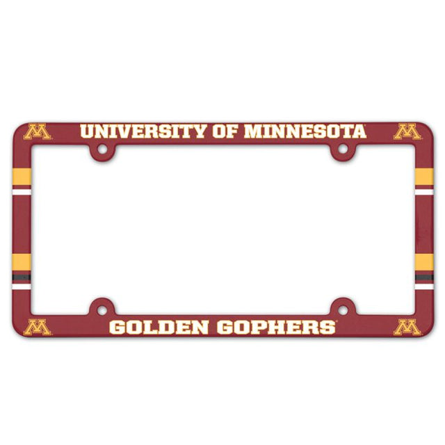 Minnesota Golden Gophers Lic Plate Frame Full Color