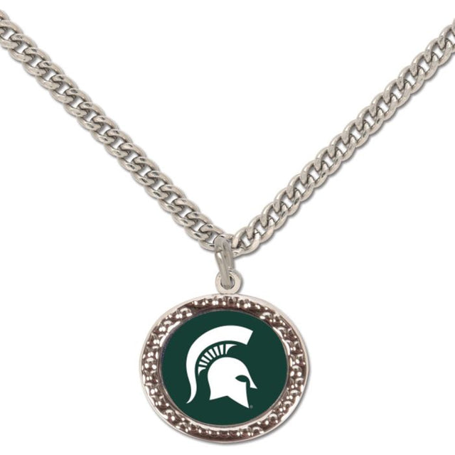 Michigan State Spartans Necklace w/Charm Jewelry Card