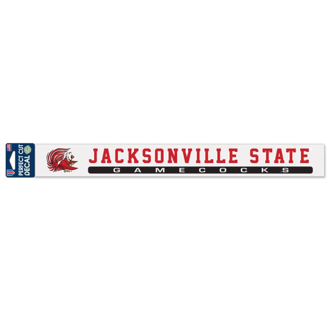 Calcomanías de corte perfecto de los Jacksonville State Gamecocks, 2" x 17"