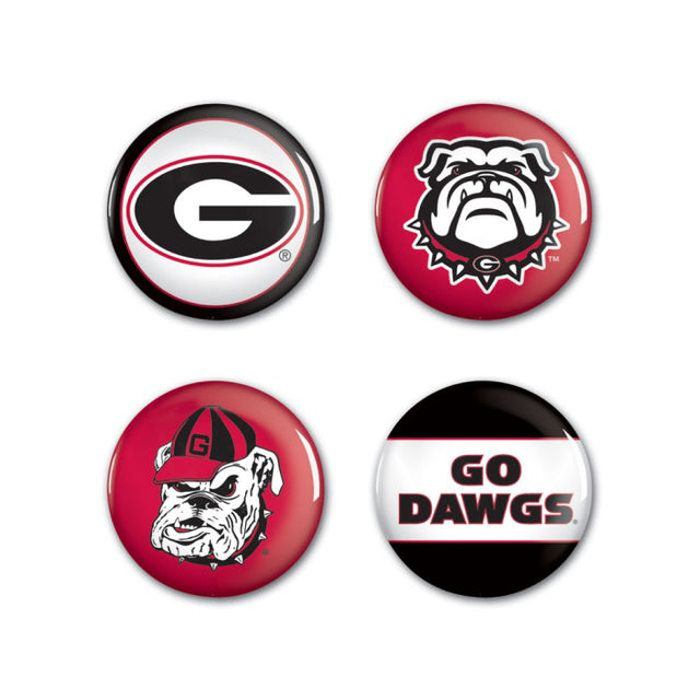 Georgia Bulldogs Button 4 Pack 1 1/4" Rnd