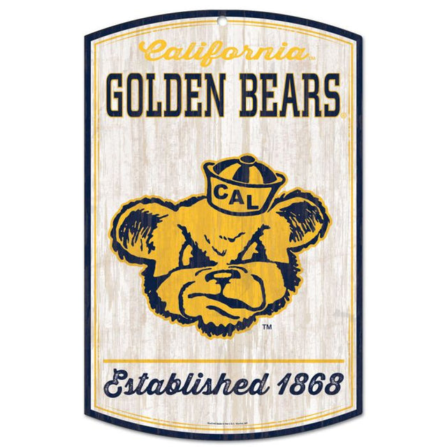 Letrero de madera de California Golden Bears/College Vault de 11" x 17", 1/4" de grosor