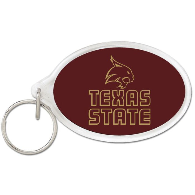 Texas State Bobcats Acrylic Key Ring Carded Oval