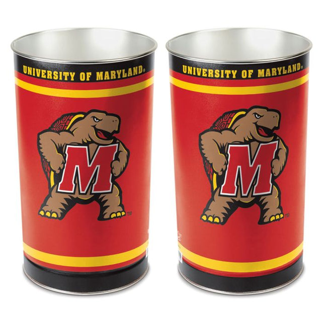 Maryland Terrapins Wastebasket - tapered 15"H