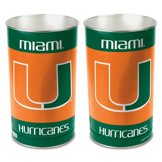 Papelera de los Miami Hurricanes, cónica, 15" de alto