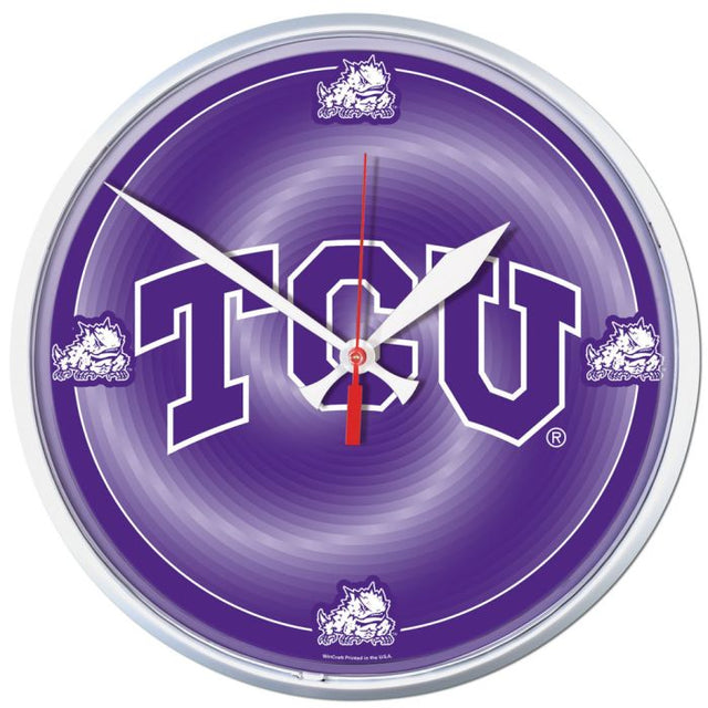 TCU Horned Frogs Round Wall Clock 12.75"