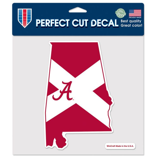 Alabama Crimson Tide STATE OF ALABAMA FLAG Perfect Cut Color Decal 8" x 8"