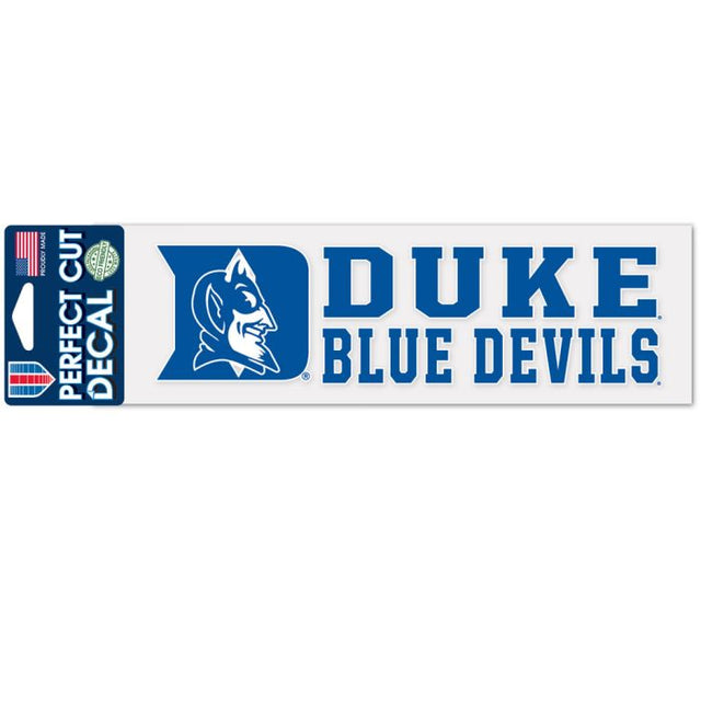 Calcomanías de corte perfecto con diseño apilado de Duke Blue Devils de 3" x 10"