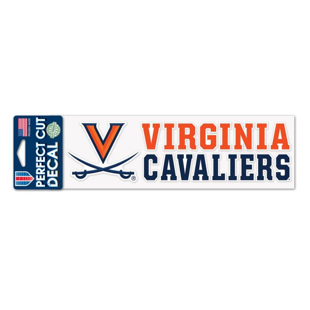 Calcomanías de corte perfecto de Virginia Cavaliers de 3" x 10"