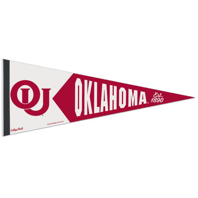 Banderín premium de Oklahoma Sooners / Vintage Collegiate Vault de 12" x 30"