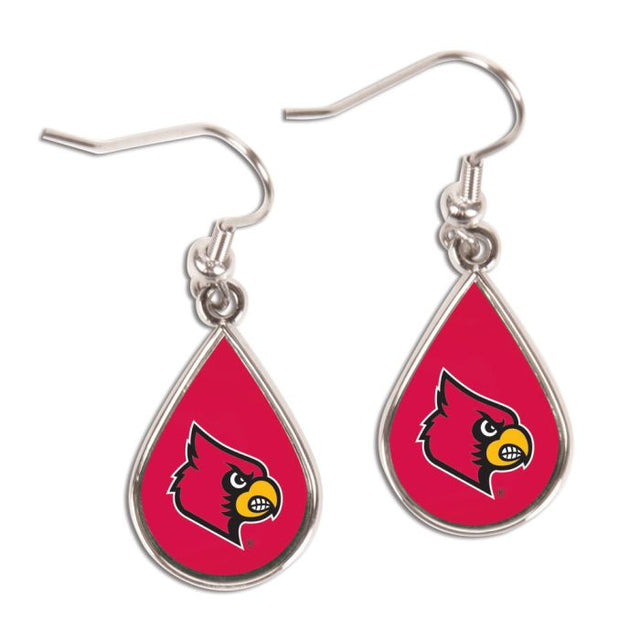 Pendientes de los Louisville Cardinals con forma de lágrima