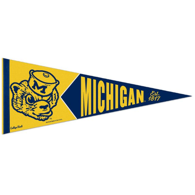 Banderín premium de Michigan Wolverines/College Vault Vault de 12" x 30"