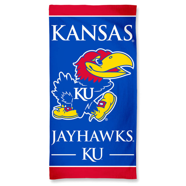 Toalla estilo playa de los Kansas Jayhawks de 30 x 60 cm