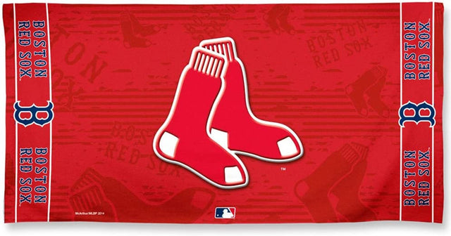 Toalla de los Boston Red Sox de 30 x 60 cm, estilo playero, color rojo