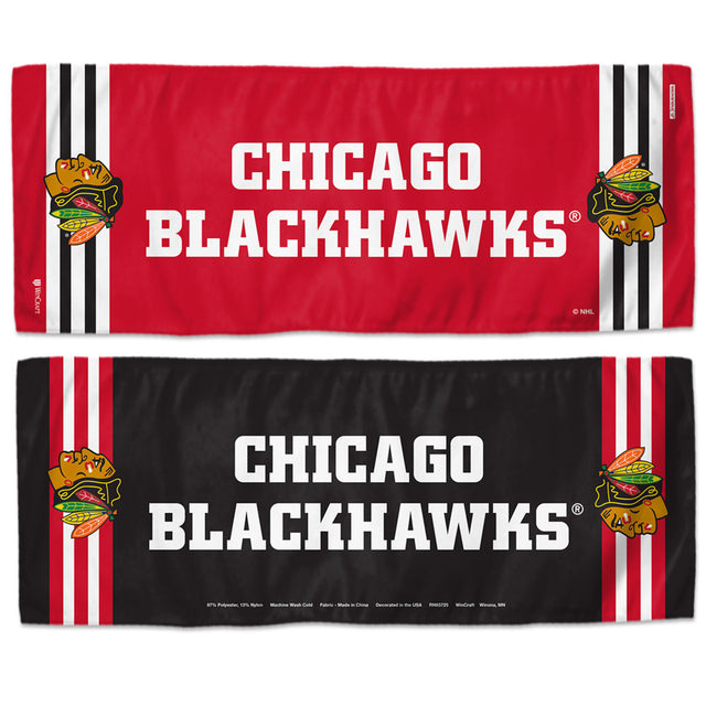 Toalla refrescante de 12 x 30 de los Chicago Blackhawks