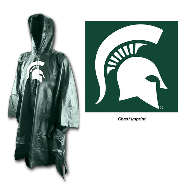 Poncho de lluvia de los Spartans del estado de Michigan