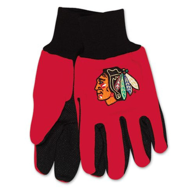 Guantes de dos tonos de los Chicago Blackhawks para adultos