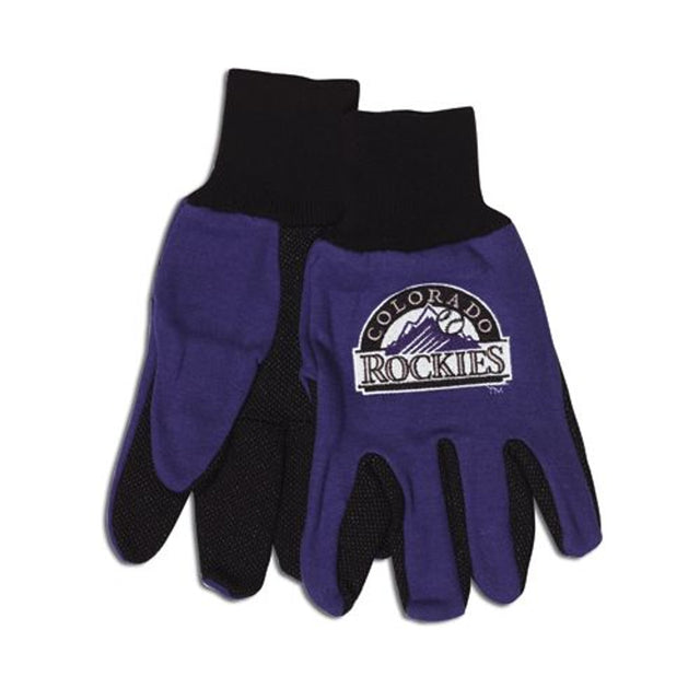 Guantes bicolor de los Colorado Rockies, talla para adultos